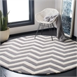 Safavieh Chatham 9' X 9' Round Wool Hand Tufted Rug In Dark Gray And Ivory