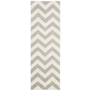 Safavieh Chatham 2'-3&quot X 13' Wool Hand Tufted Rug in Gray / Ivory