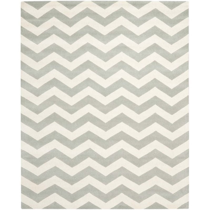 Safavieh Chatham 10' X 14' Wool Hand Tufted Rug in Gray / Ivory