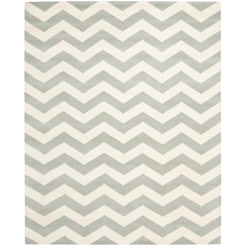 Safavieh Chatham 11' X 15' Wool Hand Tufted Rug in Gray / Ivory