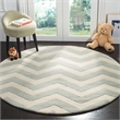 Safavieh Chatham 9' X 9' Round Wool Hand Tufted Rug in Gray / Ivory