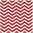 Safavieh Chatham 5' X 5' Square Wool Hand Tufted Rug in Red / Ivory