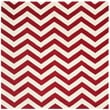 Safavieh Chatham 5' X 5' Square Wool Hand Tufted Rug in Red / Ivory