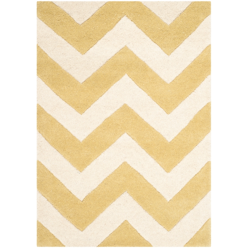 Safavieh Chatham 2' X 3' Wool Hand Tufted Rug in Gold / Ivory