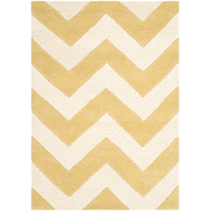 Safavieh Chatham 2' X 3' Wool Hand Tufted Rug in Gold / Ivory