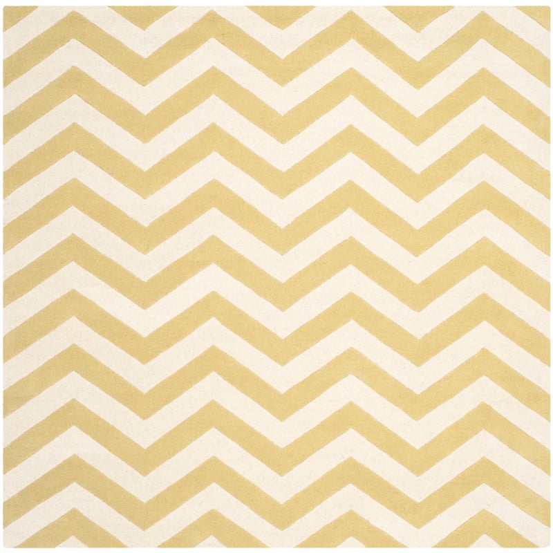 Safavieh Chatham 4' X 6' Wool Hand Tufted Rug in Gold / Ivory
