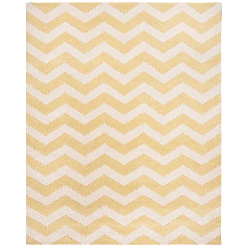 Safavieh Chatham 8' X 10' Wool Hand Tufted Rug in Gold / Ivory