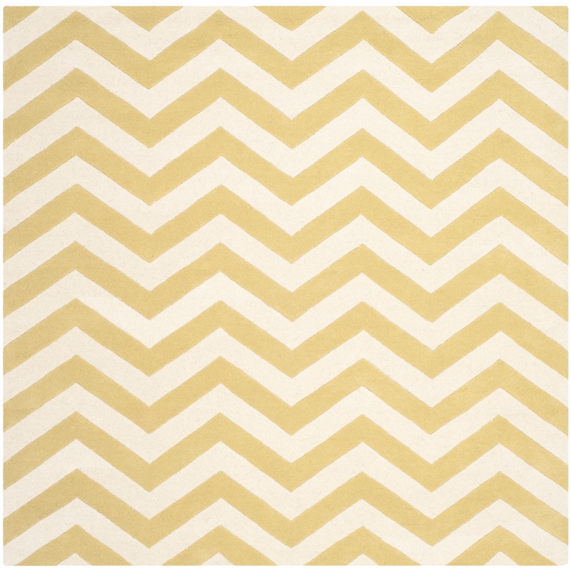 Safavieh Chatham 8' X 10' Wool Hand Tufted Rug in Gold / Ivory