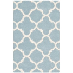 Safavieh Chatham 2' X 3' Wool Hand Tufted Rug in Blue / Ivory
