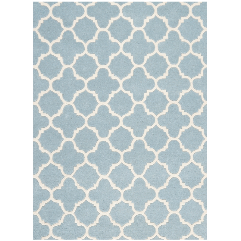 Safavieh Chatham 4' X 6' Wool Hand Tufted Rug in Blue / Ivory