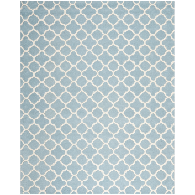 Safavieh Chatham 10' X 14' Wool Hand Tufted Rug in Blue / Ivory