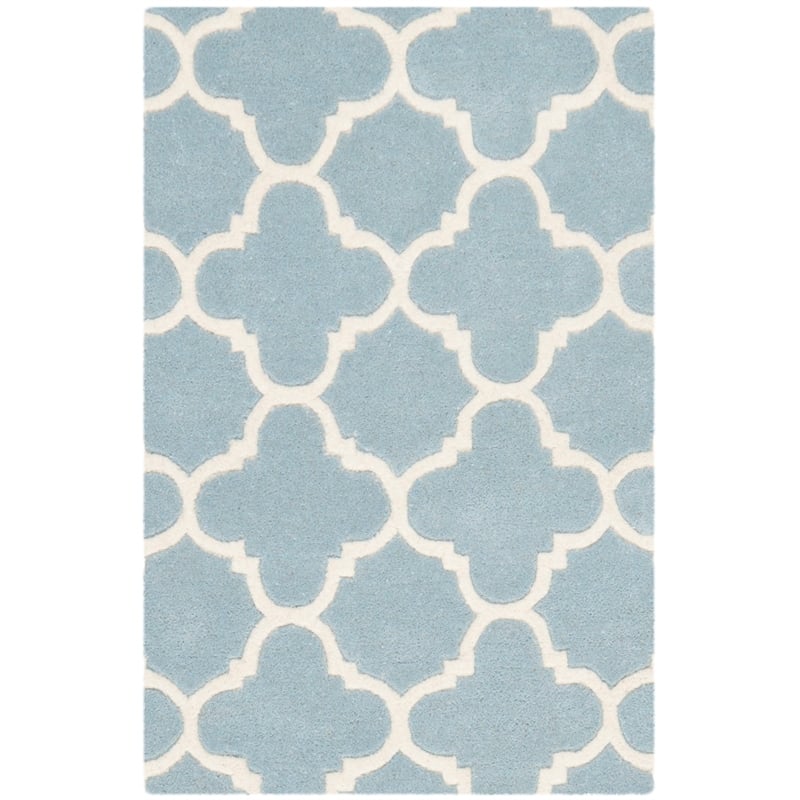 Safavieh Chatham 9' X 9' Round Wool Hand Tufted Rug in Blue / Ivory