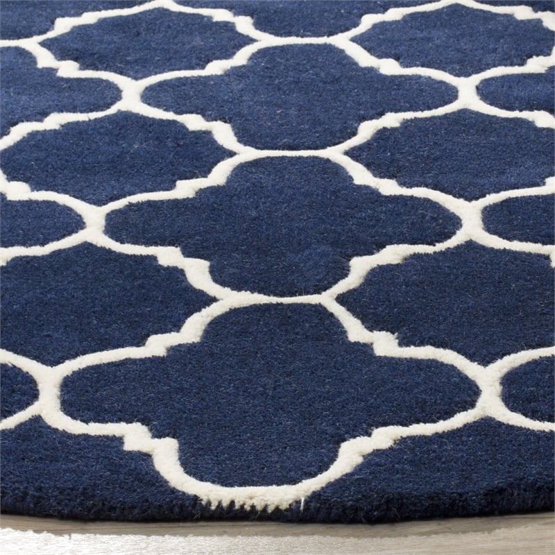 Safavieh Chatham Dark Blue Contemporary Rug - Round 9'