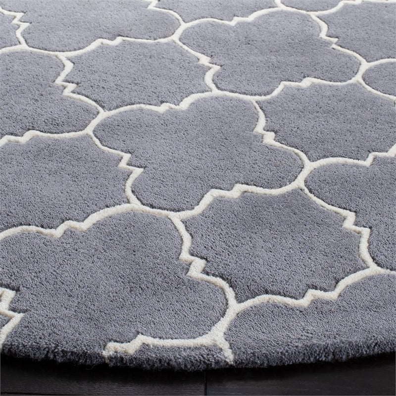 Safavieh Chatham Dark Grey Contemporary Rug - Round 7'