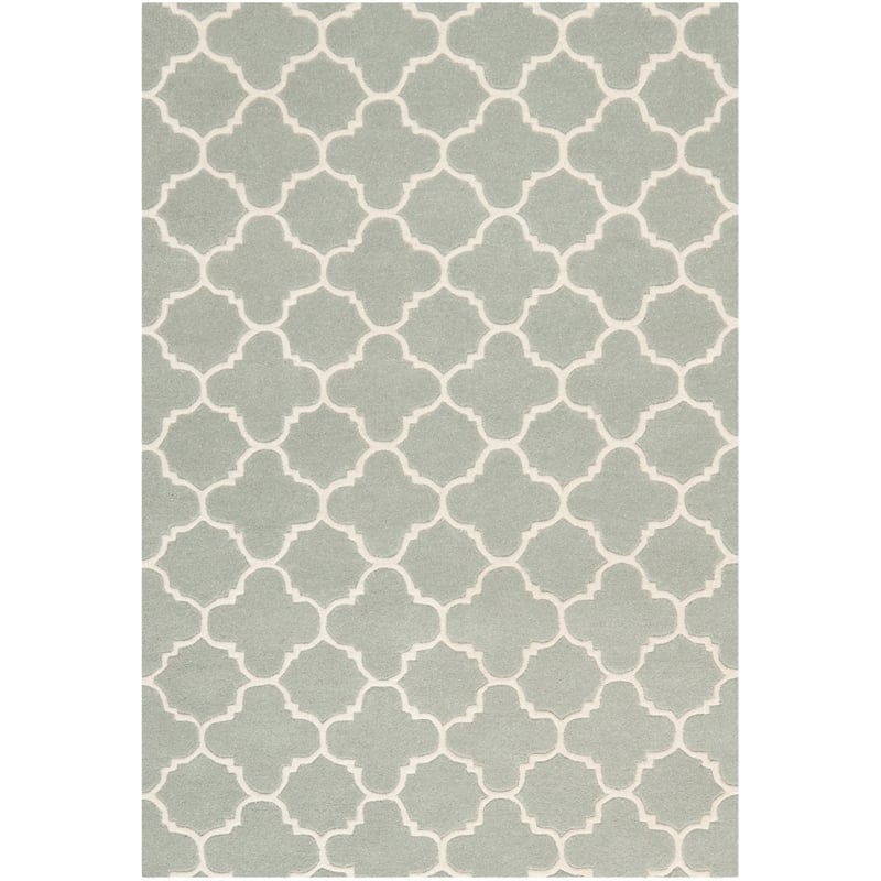 Safavieh Chatham 4' X 6' Wool Hand Tufted Rug in Gray / Ivory