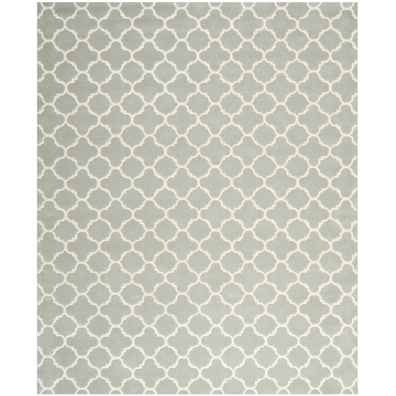 Safavieh Chatham 8' X 10' Wool Hand Tufted Rug in Gray / Ivory