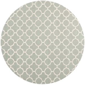 Safavieh Chatham 9' X 9' Round Wool Hand Tufted Rug in Gray / Ivory