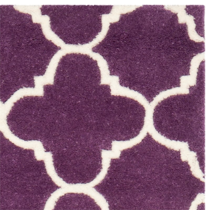 Safavieh Chatham 2' X 3' Wool Hand Tufted Rug in Purple / Ivory