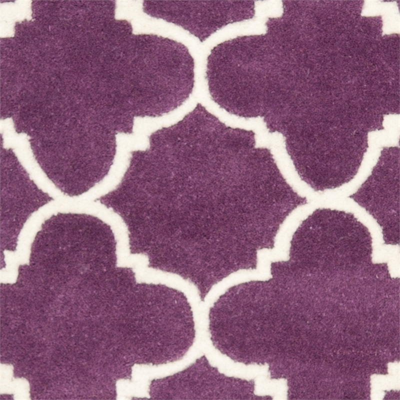 Safavieh Chatham 5' X 8' Wool Hand Tufted Rug in Purple / Ivory