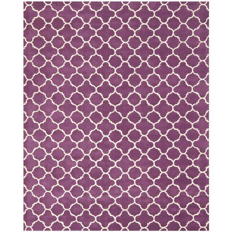 Safavieh Chatham 8' X 10' Wool Hand Tufted Rug in Purple / Ivory