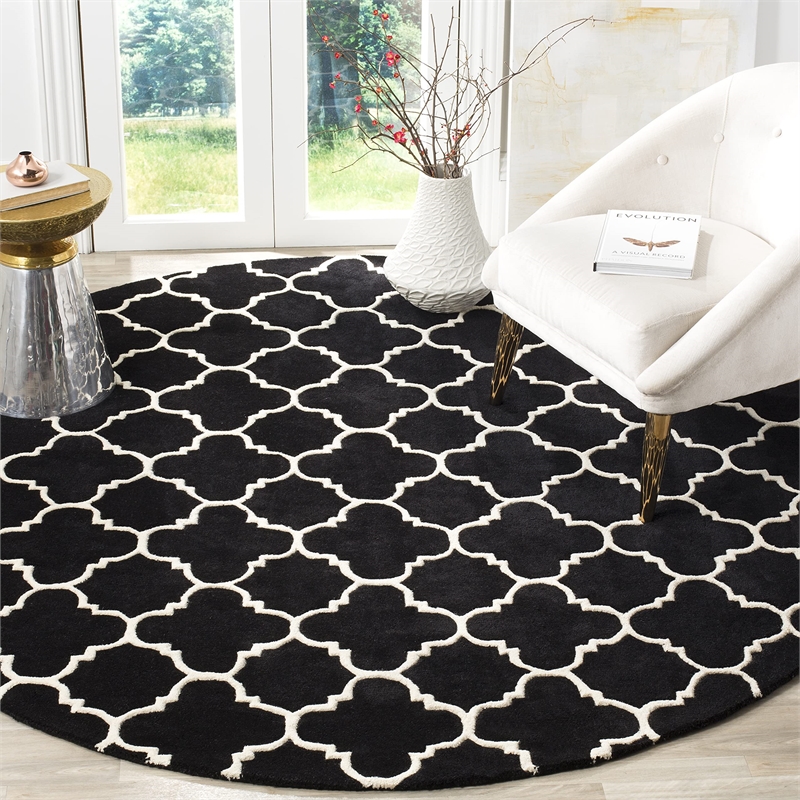 Safavieh Chatham Black Contemporary Rug - Round 7'