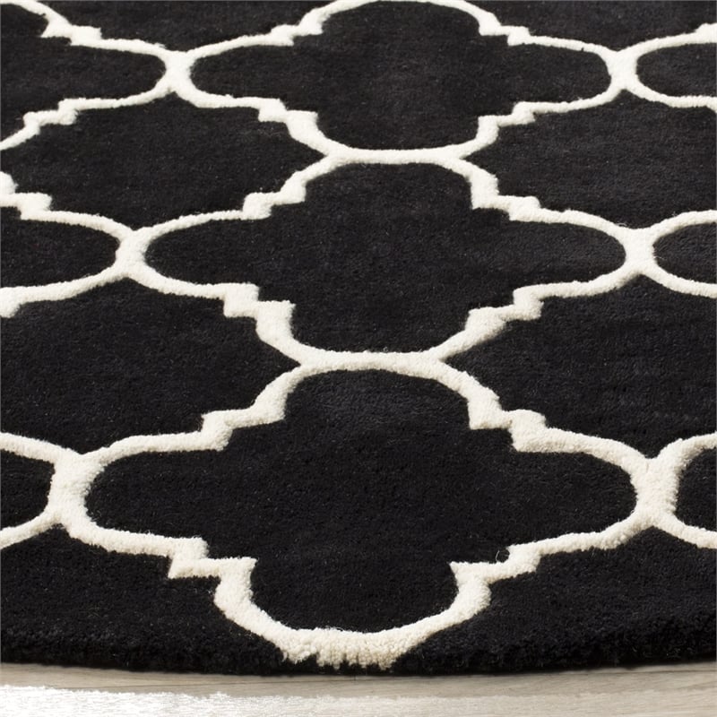 Safavieh Chatham Black Contemporary Rug - Round 7'