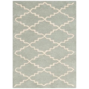 Safavieh Chatham 2' X 3' Wool Hand Tufted Rug in Light Blue / Ivory