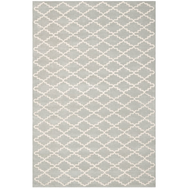 Safavieh Chatham 5' X 8' Wool Hand Tufted Rug in Light Blue / Ivory