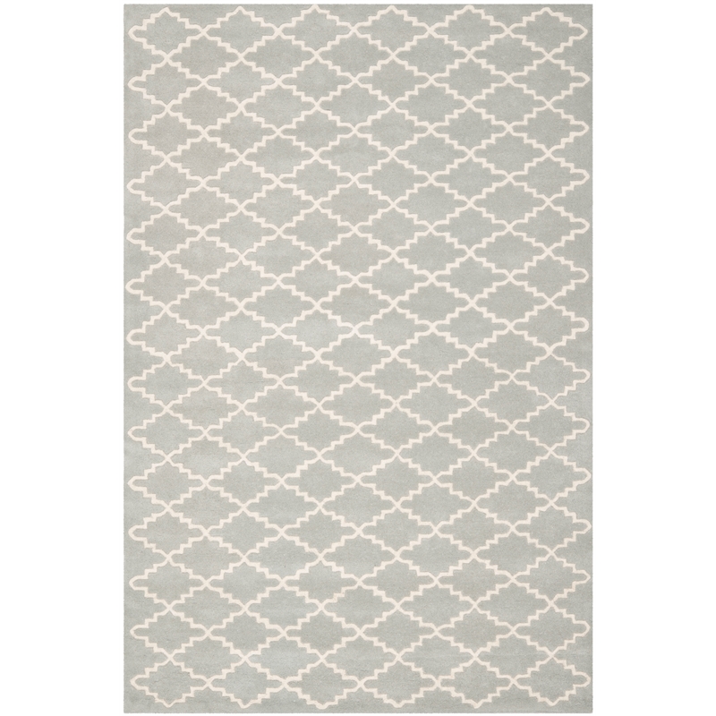 Safavieh Chatham 6' X 9' Wool Hand Tufted Rug in Light Blue / Ivory