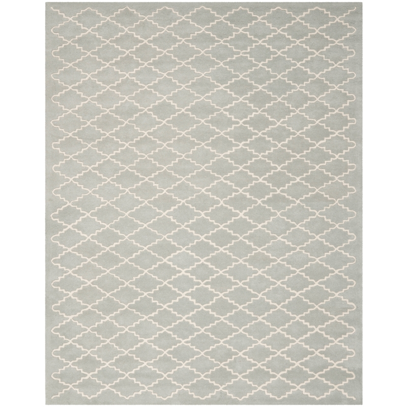 Safavieh Chatham 8' X 10' Wool Hand Tufted Rug in Light Blue / Ivory
