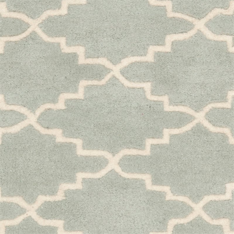 Safavieh Chatham 9' X 12' Wool Hand Tufted Rug in Light Blue / Ivory