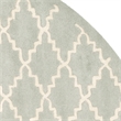 Safavieh Chatham 7' X 7' Round Wool Hand Tufted Rug in Light Blue / Ivory