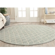 Safavieh Chatham 7' X 7' Round Wool Hand Tufted Rug in Light Blue / Ivory