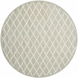 Safavieh Chatham 7' X 7' Round Wool Hand Tufted Rug in Light Blue / Ivory