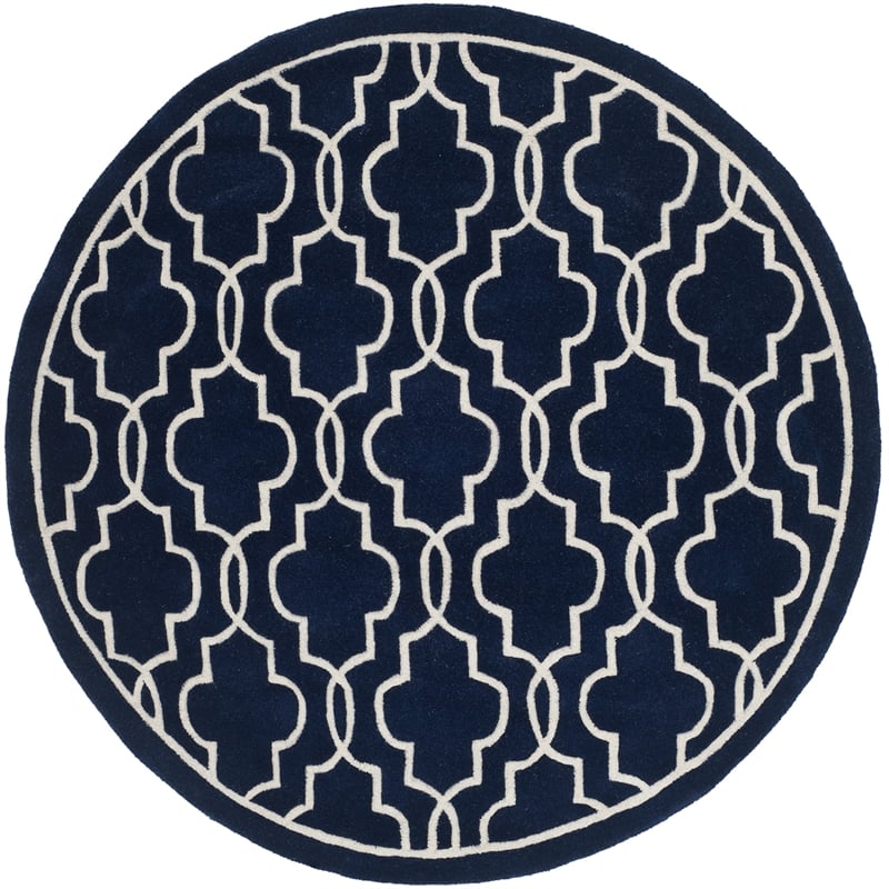 Safavieh Chatham Dark Blue Contemporary Rug - Round 5'