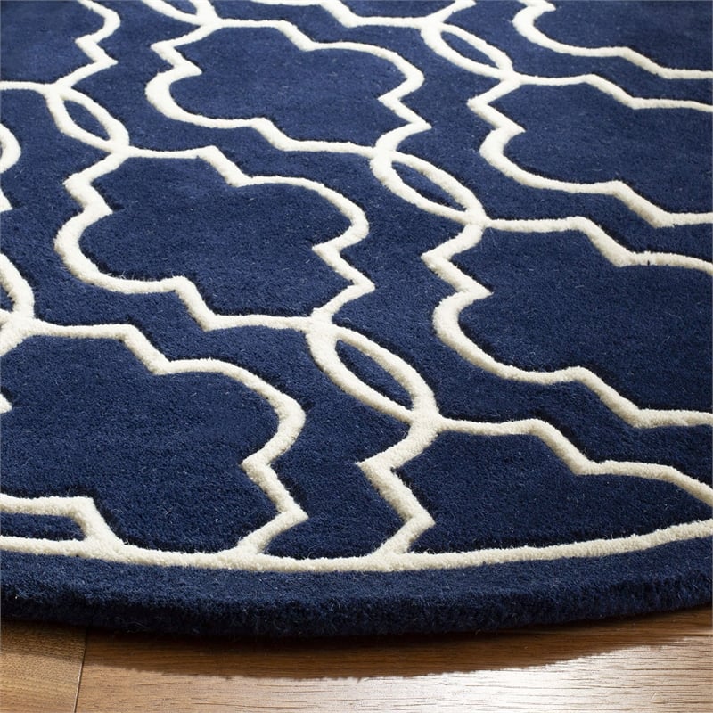 Safavieh Chatham Dark Blue Contemporary Rug - Round 5'