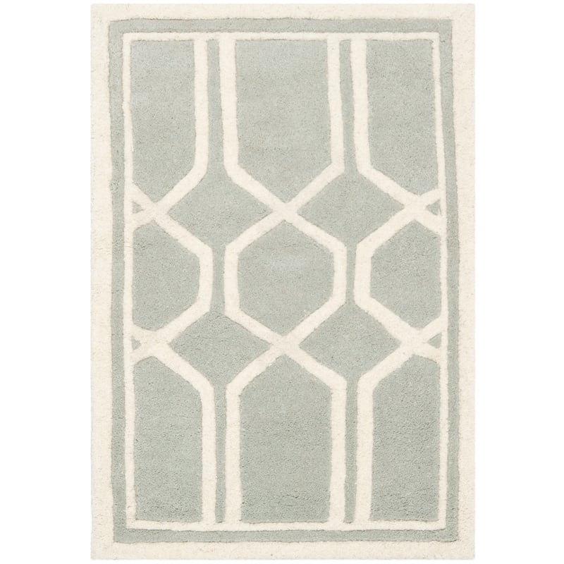 Safavieh Chatham 3' X 5' Wool Hand Tufted Rug in Gray / Ivory