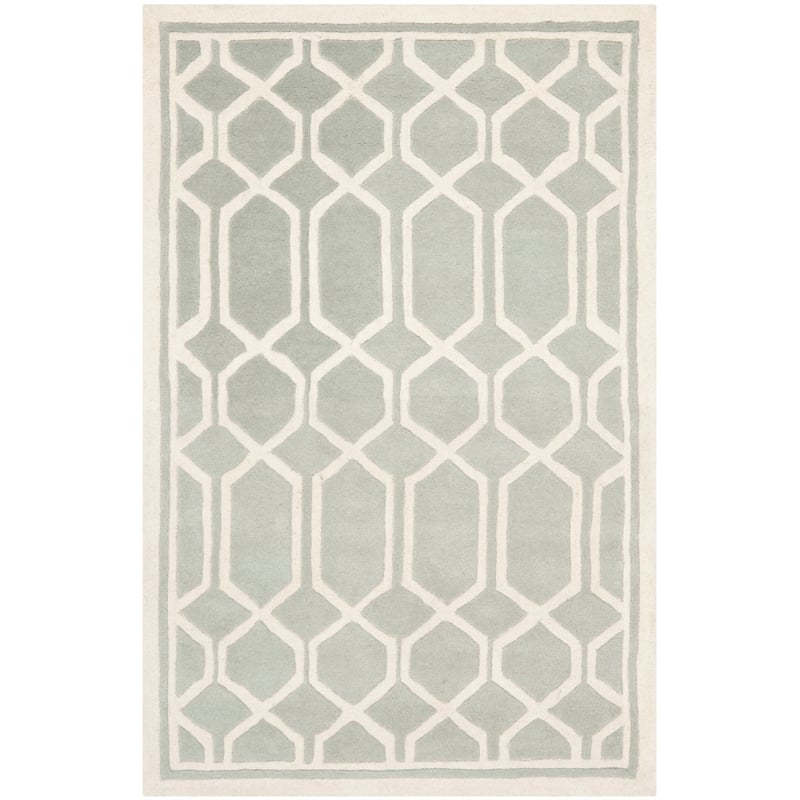 Safavieh Chatham 4' X 6' Wool Hand Tufted Rug in Gray / Ivory