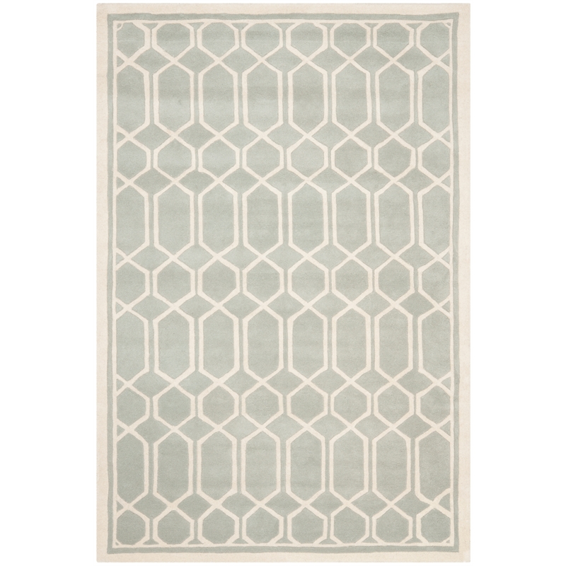 Safavieh Chatham 5' X 8' Wool Hand Tufted Rug in Gray / Ivory