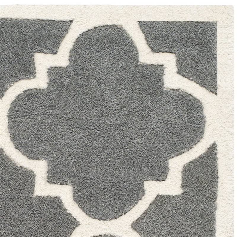 Safavieh Chatham 2' X 3' Wool Hand Tufted Rug In Dark Gray And Ivory