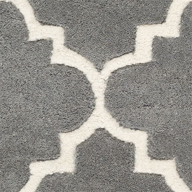 Safavieh Chatham 2' X 3' Wool Hand Tufted Rug In Dark Gray And Ivory