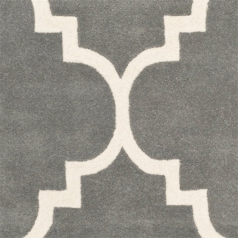Safavieh Chatham 5' X 8' Wool Hand Tufted Rug In Dark Gray And Ivory