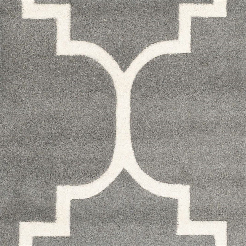 Safavieh Chatham 6' X 9' Wool Hand Tufted Rug In Dark Gray And Ivory