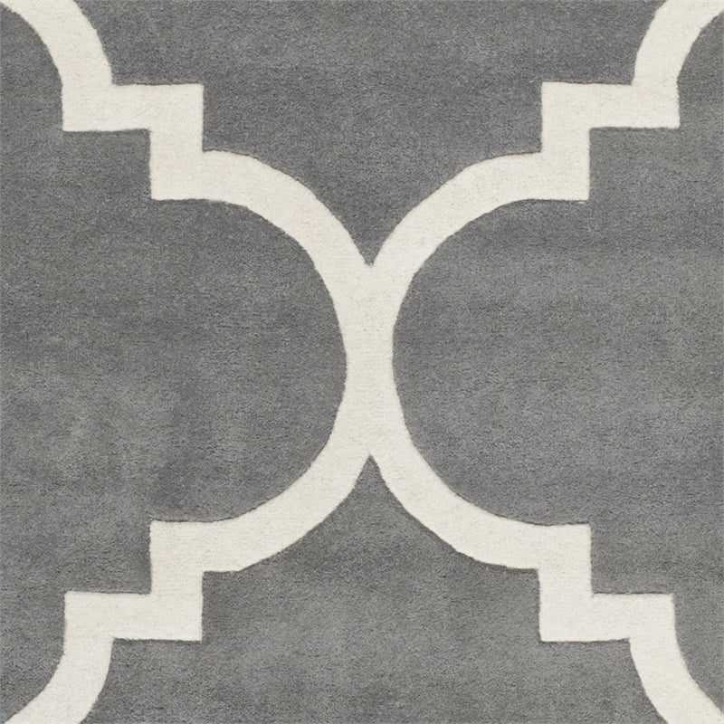 Safavieh Chatham 8' X 10' Wool Hand Tufted Rug In Dark Gray And Ivory