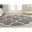 Safavieh Chatham 4' X 4' Round Wool Hand Tufted Rug In Dark Gray And Ivory