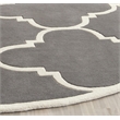 Safavieh Chatham 4' X 4' Round Wool Hand Tufted Rug In Dark Gray And Ivory