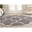 Safavieh Chatham 9' X 9' Round Wool Hand Tufted Rug In Dark Gray And Ivory