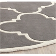 Safavieh Chatham 9' X 9' Round Wool Hand Tufted Rug In Dark Gray And Ivory