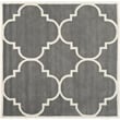 Safavieh Chatham 4' X 4' Square Wool Hand Tufted Rug In Dark Gray And Ivory