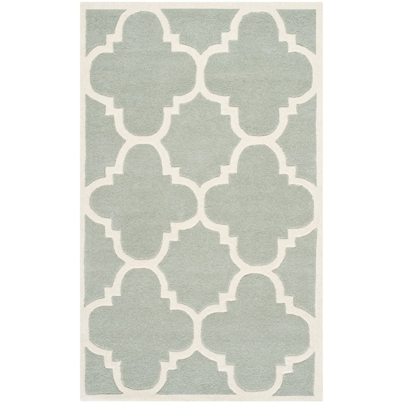Safavieh Chatham 3' X 5' Wool Hand Tufted Rug in Gray / Ivory